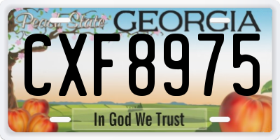 GA license plate CXF8975