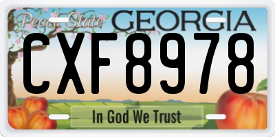 GA license plate CXF8978