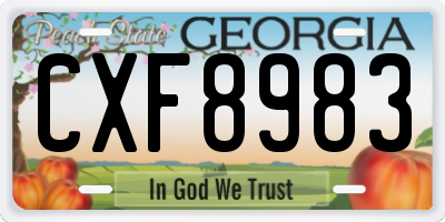 GA license plate CXF8983