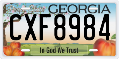 GA license plate CXF8984