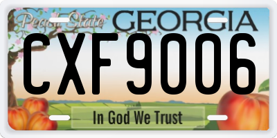 GA license plate CXF9006