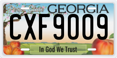 GA license plate CXF9009