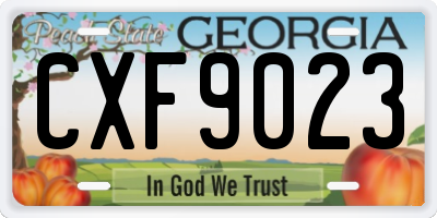 GA license plate CXF9023