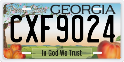 GA license plate CXF9024