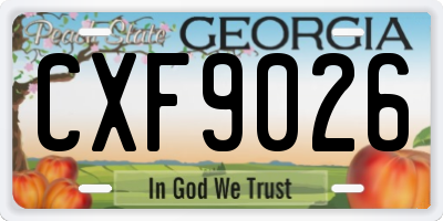 GA license plate CXF9026