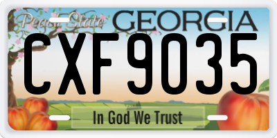 GA license plate CXF9035