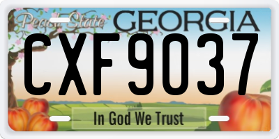 GA license plate CXF9037