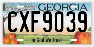 GA license plate CXF9039