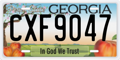 GA license plate CXF9047