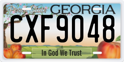 GA license plate CXF9048