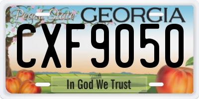 GA license plate CXF9050