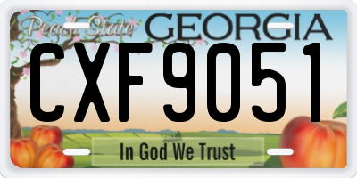 GA license plate CXF9051