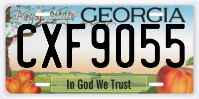 GA license plate CXF9055
