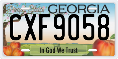 GA license plate CXF9058