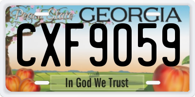 GA license plate CXF9059