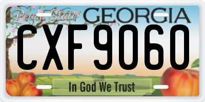 GA license plate CXF9060