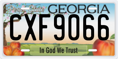 GA license plate CXF9066