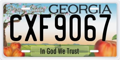 GA license plate CXF9067