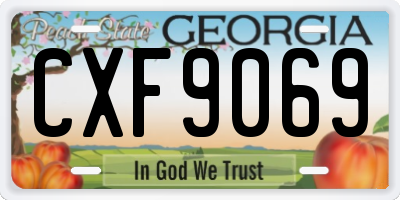 GA license plate CXF9069
