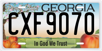 GA license plate CXF9070