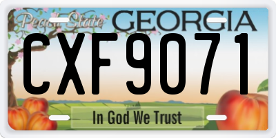 GA license plate CXF9071