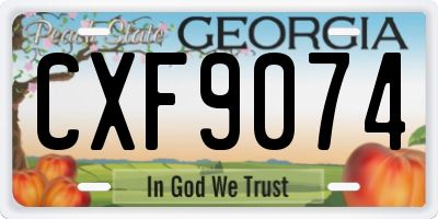 GA license plate CXF9074