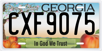 GA license plate CXF9075