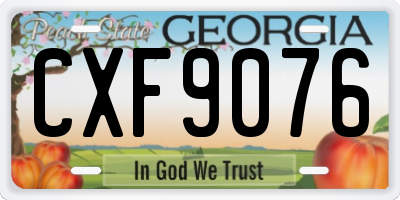 GA license plate CXF9076