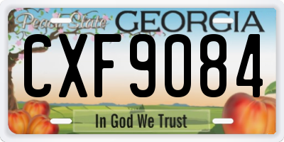 GA license plate CXF9084