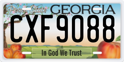 GA license plate CXF9088