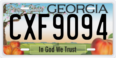 GA license plate CXF9094