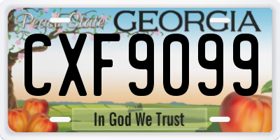 GA license plate CXF9099