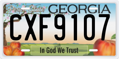 GA license plate CXF9107
