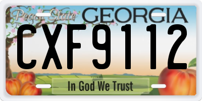 GA license plate CXF9112