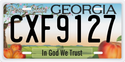 GA license plate CXF9127