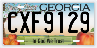 GA license plate CXF9129