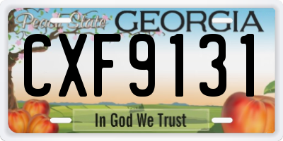 GA license plate CXF9131