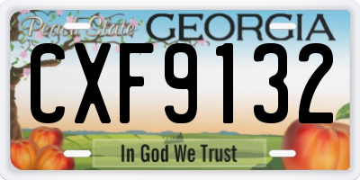 GA license plate CXF9132