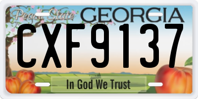 GA license plate CXF9137