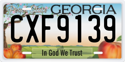 GA license plate CXF9139
