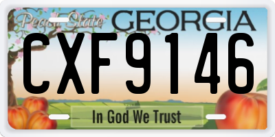 GA license plate CXF9146