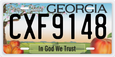 GA license plate CXF9148
