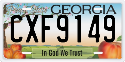 GA license plate CXF9149