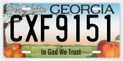 GA license plate CXF9151
