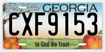 GA license plate CXF9153