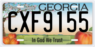 GA license plate CXF9155