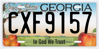 GA license plate CXF9157