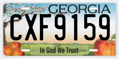 GA license plate CXF9159