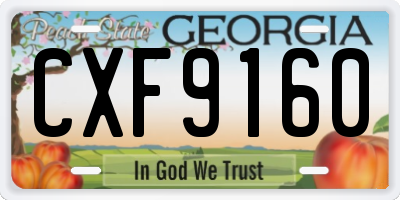 GA license plate CXF9160