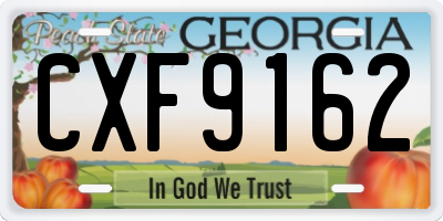 GA license plate CXF9162